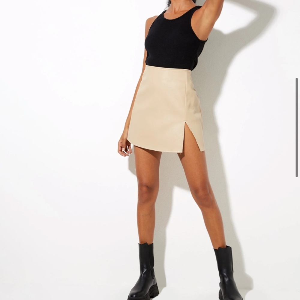 motel rocks leather mini skirt